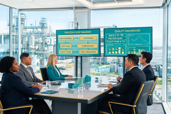 Lonza leadership team in technical review room